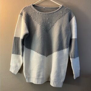 Gray and White Women's Sweater